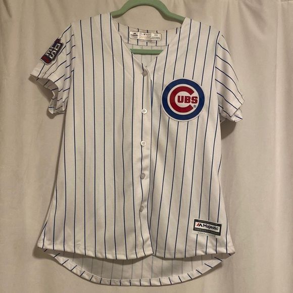 Majestic Tops - Women’s Majestic Chicago Cubs Baseball 2016 World Series Championship Jersey Lrg